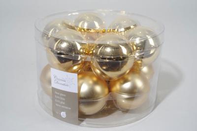 12 kerstballen licht goud glans-mat 50 mm - Ksd