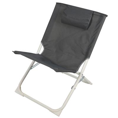 Sunnydays camping/strand stoel - aluminium - inklapbaar - antraciet - 49 x 62 x 61 cm