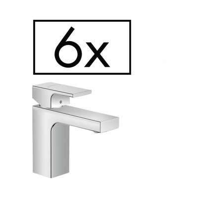Wastafelmengkraan HansGrohe Vernis Shape Eengreeps 100 Zinc Met Trekwaste 6 Stuks Chroom