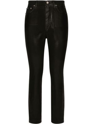 Dolce & Gabbana jean skinny Grace à fini enduit - Noir