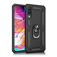 Armor schokbestendige TPU + PC beschermhoes voor Galaxy A70 met 360 graden rotatie houder (zwart)