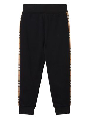 Burberry Kids pantalon de jogging à bandes contrastantes - Noir