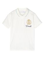 Roberto Cavalli Junior polo à patch logo - Blanc