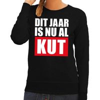 Foute oud en nieuw trui dit jaar is nu al kut zwart dames