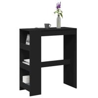 Bartafel met rekken 90x40x103,5 cm bewerkt hout zwart