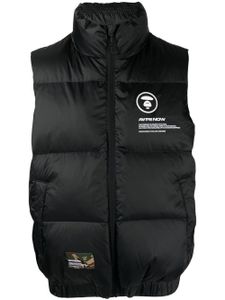 AAPE BY *A BATHING APE® gilet matelassé à patch logo - Noir