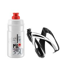 Elite Bottle + Bottlecage KIT CEO black & bottle JET transparent with red
