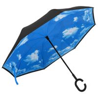 Paraplu C-handgreep 108 cm zwart - thumbnail