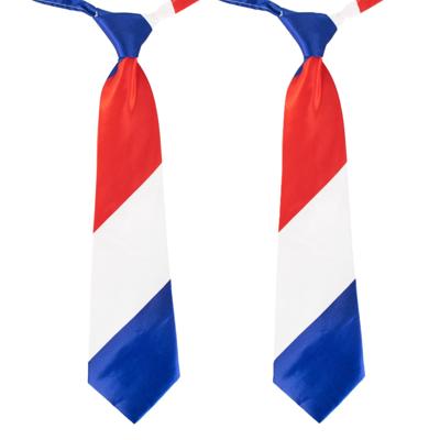 2x stuks stropdas vlag Nederland kleuren