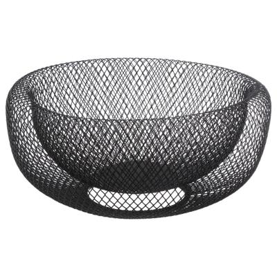 Secret de Gourmet Fruitschaal / fruitmand - zwart - metaal - 27 cm - Draadmand