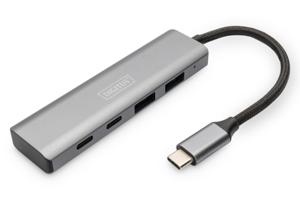 Digitus DA-70245 interface hub USB 3.2 Gen 1 (3.1 Gen 1) Type-C 10000 Mbit/s Grijs