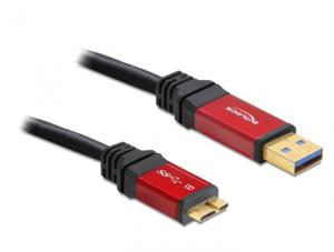 Delock USB-kabel USB 3.2 Gen1 (USB 3.0 / USB 3.1 Gen1) USB-A stekker, USB-micro-B 3.0 stekker 5.00 m Rood, Zwart Vergulde steekcontacten, UL gecertificeerd