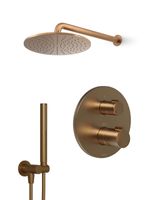 Blaufoss Smartbox Round inbouw regendoucheset thermostatische kraan Brushed Rosegold