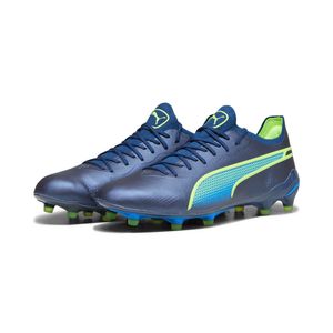 PUMA King Ultimate Gras / Kunstgras Voetbalschoenen (MG) Donkerblauw Felgroen Blauw