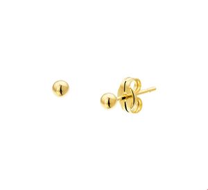 Oorknoppen Bol geelgoud 2.5 mm