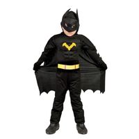 Superhelden vleermuis pak voor jongens zwart 10-12 jaar (140-152)  - - thumbnail