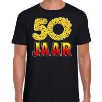 Verjaardag t-shirt 50 Jaar geworden/ Abraham - zwart - heren - Funny Emoticons 2XL  -