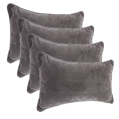 Bank/sierkussens Sophia - 4x stuks - 30 x 50 cm - polyester met rits