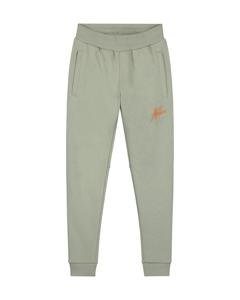 Malelions Sweat broek signature gestreept - Zeegras / Oranje