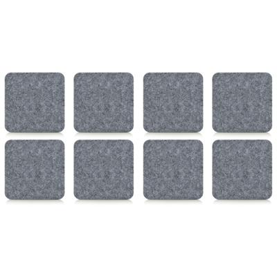8x Onderzetter - grijs - vilt - 10 x 10 cm - voor glazen - voor op tafel - warmtebestendig