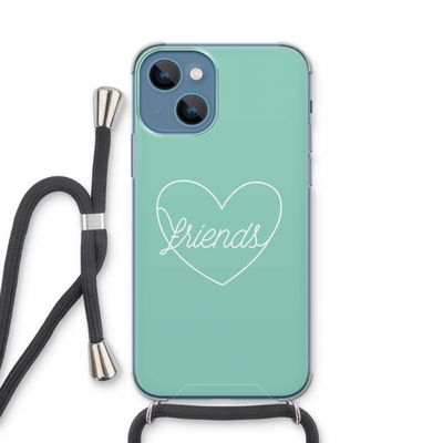 Friends heart pastel: iPhone 13 mini Transparant Hoesje met koord