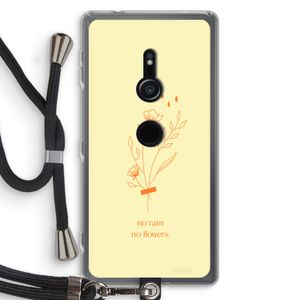 No rain no flowers: Sony Xperia XZ2 Transparant Hoesje met koord