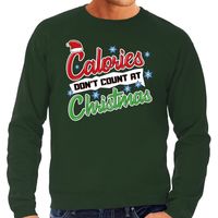 Foute Kersttrui calories dont count christmas groen voor heren - thumbnail