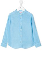 MC2 Saint Barth Kids chemise en lin à design sans col - Bleu