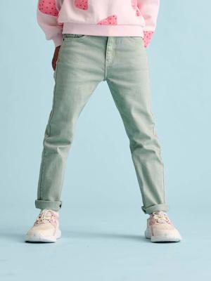 Slim fit medium MorphologiK meisjesbroek saliegroen