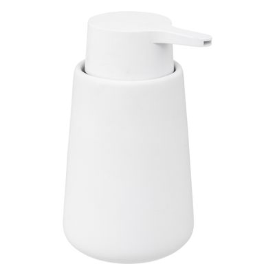 Zeeppompje/zeepdispenser van keramiek - wit - 250 ml