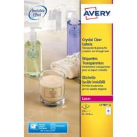 Etiket Avery L7783-25 96x50.8mm transparant 250 etiketten | 5 stuks