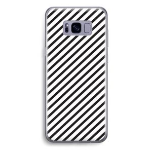 Strepen zwart-wit: Samsung Galaxy S8 Plus Transparant Hoesje