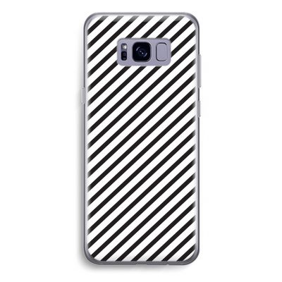 Strepen zwart-wit: Samsung Galaxy S8 Plus Transparant Hoesje