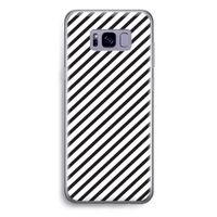 Strepen zwart-wit: Samsung Galaxy S8 Plus Transparant Hoesje