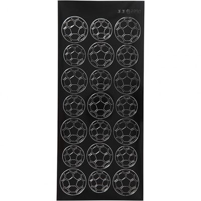 Creotime stickers voetballen 10 x 23 cm zwart Creotime stickers voetballen 10 x 23 cm zwart