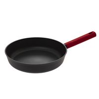 Koekenpan - Alle kookplaten geschikt - zwart/rood - dia 27 cm   -