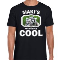 T-shirt makis are serious cool zwart heren - maki apen/ maki shirt 2XL  -