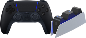 Sony PlayStation 5 DualSense draadloze controller Midnight Black + BlueBuilt oplaadstation