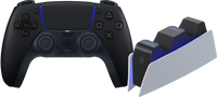 Sony PlayStation 5 DualSense draadloze controller Midnight Black + BlueBuilt oplaadstation - thumbnail