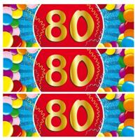 80 jaar leeftijd sticker - 10x - 19 x 6 cm - 80 jaar verjaardag - jubileum - versiering