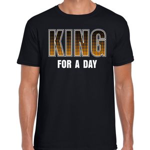 King for a day / Koning voor een dag / Koningsdag t-shirt / shirt zwart voor heren