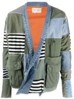 Greg Lauren veste à design patchwork - Bleu - thumbnail