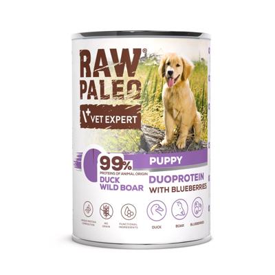 RAW PALEO Duoprotein Duck & Boar Puppy - natvoer voor honden - 400g