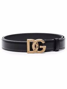 Dolce & Gabbana ceinture en cuir à boucle logo - Noir