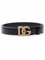 Dolce & Gabbana ceinture en cuir à boucle logo - Noir - thumbnail