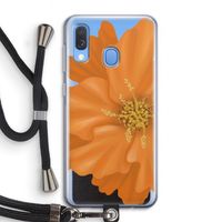 Orange Ellila flower: Samsung Galaxy A40 Transparant Hoesje met koord