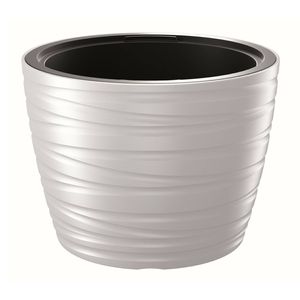 Prosperplast Plantenpot/bloempot Amazing - buiten/binnen - kunststof - wit - D47 x H35 cm - Plantenpotten