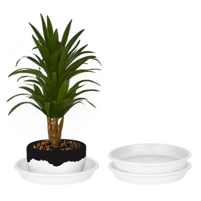Plantenschotel - 2x - wit - kunststof - Dia 30,5 cm - onderschotel/opvangschaal