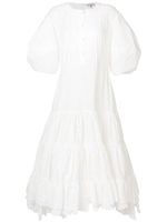 Natasha Zinko robe mi-longue à broderies anglaises - Blanc