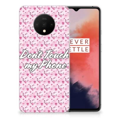 OnePlus 7T Silicone-hoesje Flowers Pink DTMP OnePlus 7T Silicone-hoesje Flowers Pink DTMP